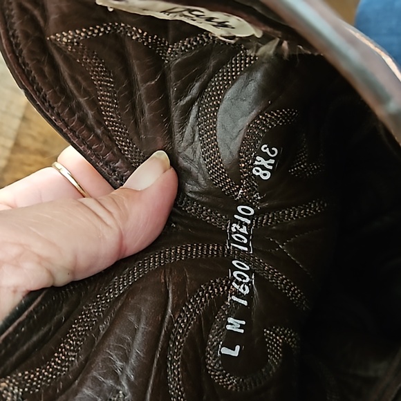 LARRY MAHAN NORCONA OSTRICH LEATHER COWBOY BOOTS SIZE 8XE - Picture 6 of 6